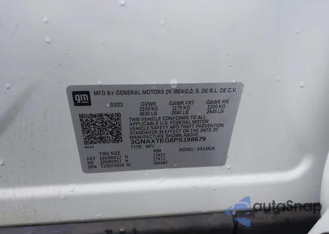 2023 Chevrolet Equinox Awd 2Fl z USA, uszkodzony, nr VIN 3GNAXTEG6PS198679